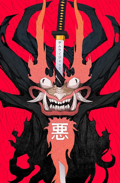 Wallpaper of anime samurai jack chacarcter aku or abu or akuma