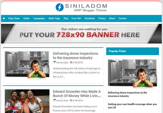 Siniladom Free AMP Blogger Template by Bang Jonie
