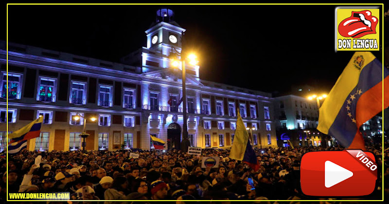 La Puerta del Sol en Madrid se llenó de Venezolanos celebrando la caída de Maduro