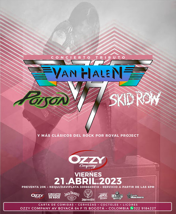 CONCIERTO TRIBUTO A VAN HALEN, POISON Y SKID ROW 2023