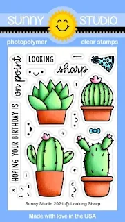 Sunny Studio: Looking Sharp 3x4 Cactus & Succulent Plant Clear Photopolymer Stamps