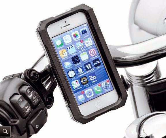 http://www.adventureharley.com/harley-davidson-water-resistant-handlebar-mount-phone-carrier