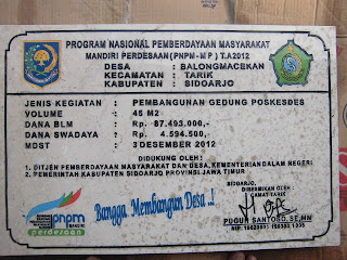 Prasasti Marmer PNPM Kec.Tarik Sidoarjo