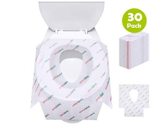 Disposable Toilet Seat Covers, 30 Pack Potty Seat Covers XL Size Perfect for Toddlers Potty Training and Travel, Waterproof, Individually Wrapped, Non Slip for Kids and Adults 