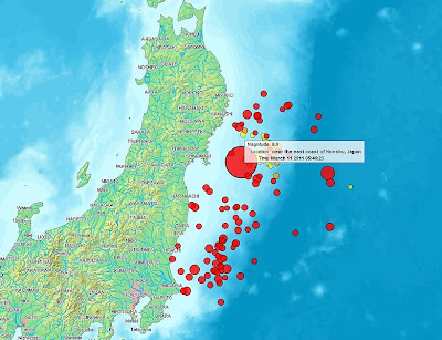 map of japan earthquake 2011. MAP OF JAPAN EARTHQUAKE 2011