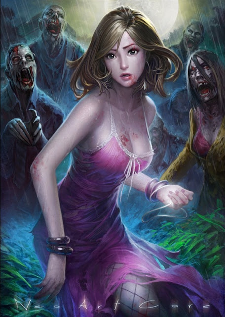 zombies,zombie attack,fantasy girl