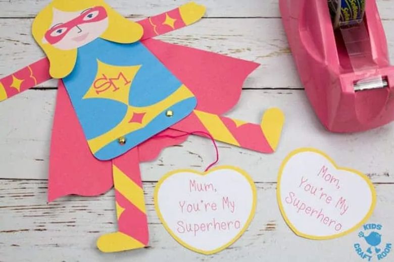 mom superhero craft - mothers day craft for preschoolers