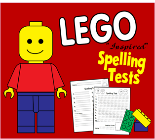 Free Black and White LEGO Spelling Tests for K6 Homeschoolers