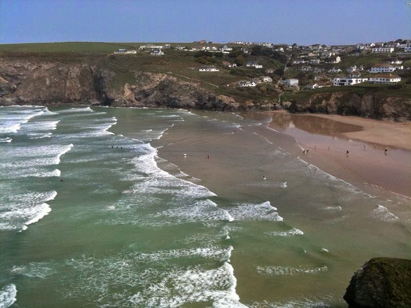 Mawgan Porth means cove of the Gluvian river,  a beach and small settlement in north Cornwall, England. Located in mid way between Padstow and Newquay on the rugged north Cornish coast, on the Atlantic Ocean coast. The picturesque village is positioned at the seawards end of the Vale of Lanherne. 