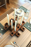 wooden candle holder set 3