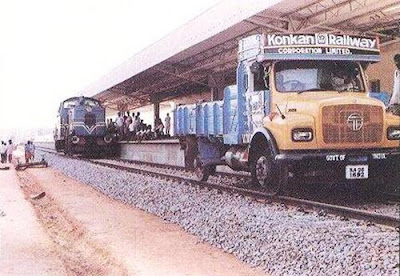 Lorry in Train Track 