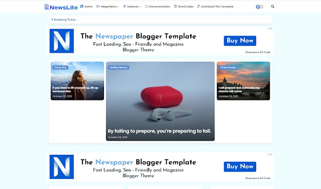 NewsLite Blogger Template