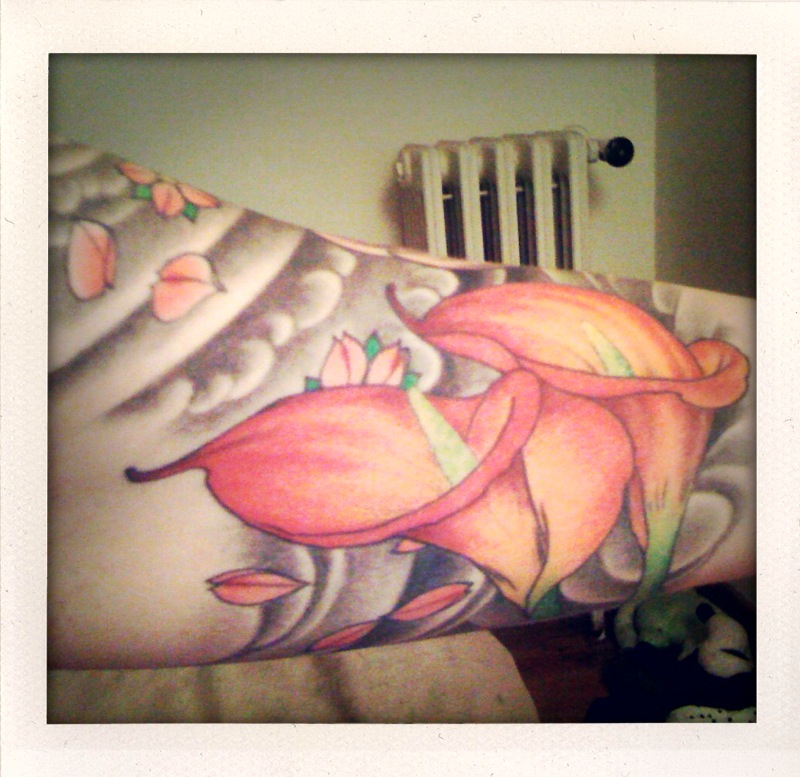Tattoo location Calla lillies inner arm