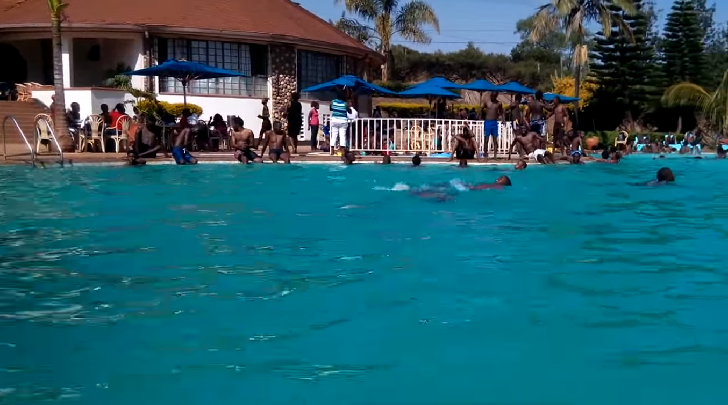 Swimming in a public pool