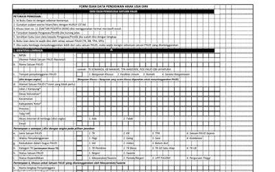 Contoh Formulir Isian Data PAUD