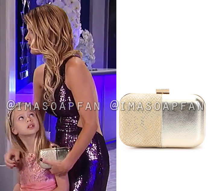 Nina Reeves, Michelle Stafford, Embossed Gold Clutch, Lulu Townsend, Nurses Ball, GH, General Hospital