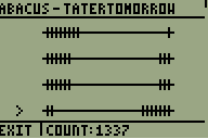 Screenshot of Abacus program in TI-Basic, by TaterTomorrow