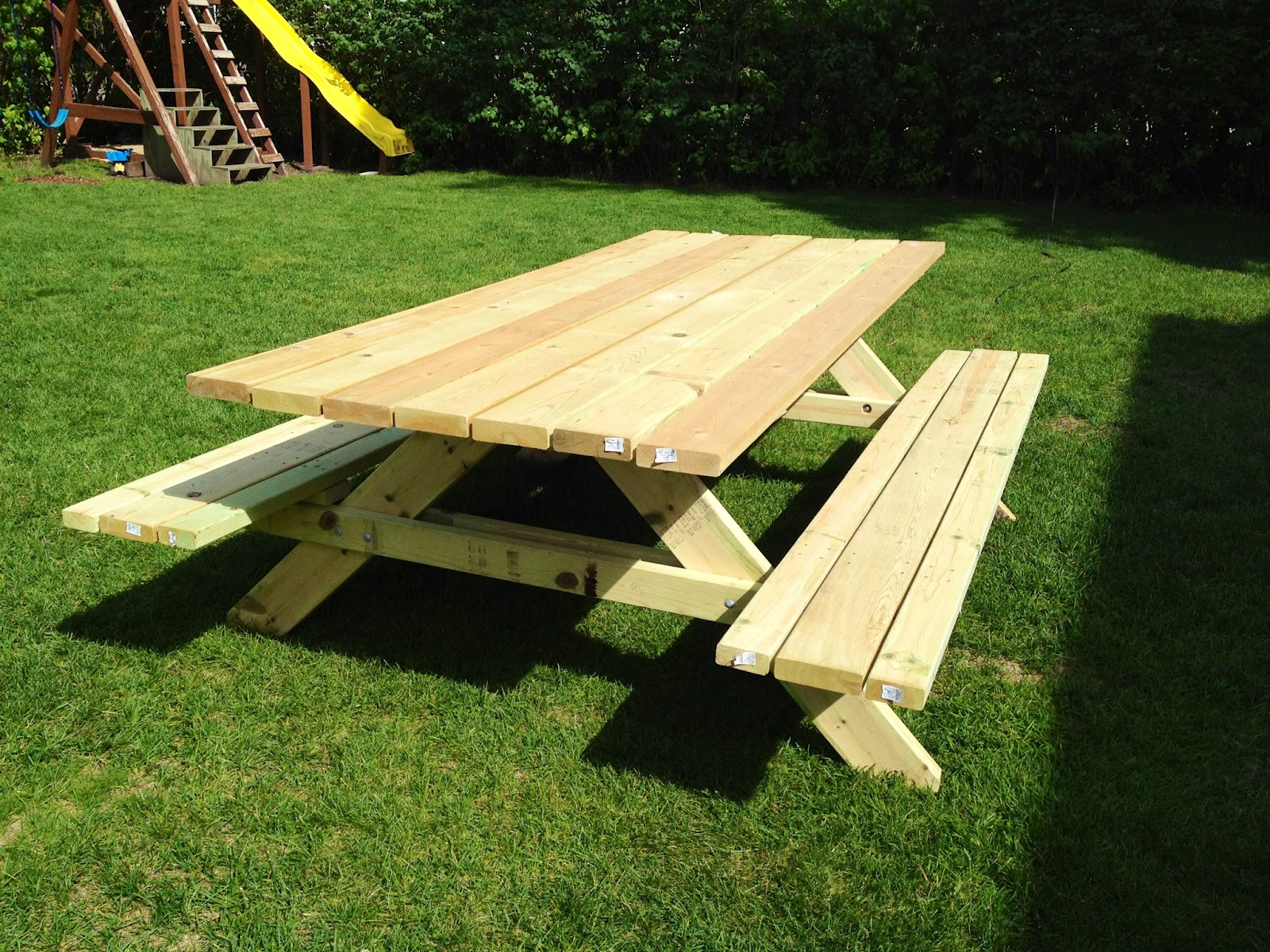  picnic table from some plans I found on the internet . Great idea