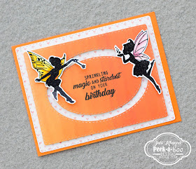 Fairy double slider card with Peek-a-boo designs stamps