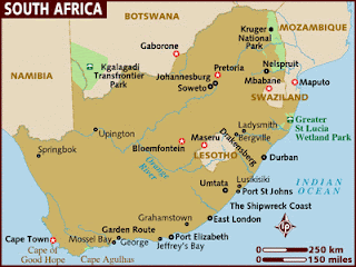 Map of South Africa Cities