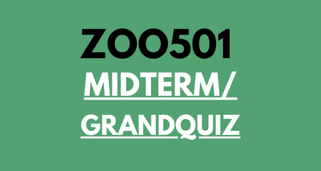 ZOO501 Grand Quiz Midterm Past Paper - VU Grand Quiz