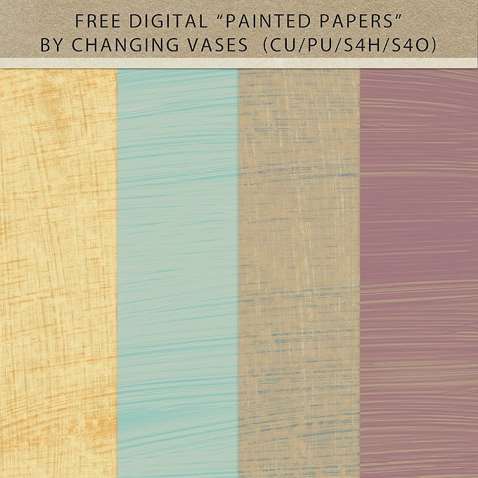 Free Painted Papers - Digital Scrapbook Supplies