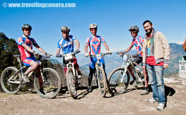 Bike Riding Activities during 8 days of Mountain Terrain Biking event of Himachal Pradesh 2010 : Posted by VJ SHARMA on www.travellingcamera.com :Its been more than 3 weeks that I am posting Photographs of Mountain Terrain Biking in Himachal Pradesh (2010) and today I thought of sharing photographs of Riders only... Please check the Photographers of most of the riders who participated in MTB Himachal 2010...Some of them are in silhouettes to make that snow covered hills are noticeable in the photographs....Riders on highest speed during downhill stretch of MTB Himachal 2010...Bhago Bhago.... MTB Riders aa rahe hain... A Call by one of the Photographer to others standing on next turns of the same road...Here comes Rider Number 41 of MTB Himachal 2010... Who is he?All the riders were very skillful and had to cross many challenges on the way... Roads, Traffic, Weather etc...Flying Riders of Mountain Terrain Biking event of Himachal Pradesh (2010)Mr Ranjan Nautiyal in Downhill during third day of MTB Himachal 2010....One of the rider from Banglore who were sponsored by Royal Challenge...Here comes another passionate rider of MTB Himachal 2010.. He was from Maharashtra Police and had participated in Common Wealth Games 2010 in Delhi...A Passionate rider from Dehradun.. Mr. Ranjan Nautiyal !!!Dutta Ji !!! Another Rider of MTB Himachal 2010 - with his unique style... He never wear shoes and most of the time rode the bike bare feet... Dutta Ji is a farmer in Maharshtra state of India....Delhite Rider @ MTB Himachal 2010 ... a Nepali Rider talking to air in Himalayas @ MTB Himachal 2010 !!!Me standing with Nepali Team @ Jalori Pass, in front of Banjar mountain range which was covered of snow...Riders in the beginning of fifth day after a good stay at Kullu Sarahan Village @ 3200 meters...One of the rider starting from Kullu Sarahan Camp on Fifth day of MTB Himachal 2010 !!Mr Suresh, A rider from Maharashtra cleaning his bike during rest day @ Kullu Sarahan Village...Rider no 2, I think he is Rohitash from Banglore :)MTB Himachal riders repairing their bikes @ Baghipul...Riders struggling to ride during hike & bike session on second day !!!Riders dragging their bikes in hiking stretch on second day of MTB Himachal 2010...Another Rider dragging his bike on second day of Mountain Terrain Biking @ Himachal PradeshMTB rider crossing the natural obstacles... on second day of Mountain Terrain Biking event in Himachal Pradesh....Unique style of riding the bike on straight hill on second day of MTB Himachal 2010....Riders during Hike and Bilke Stretch on second day after camping @ Shainj Village in Shimla District..Every rider had to cross a river on second day of MTB Himachal 2010... But here is one enthusiast who is having fun inside the river with chilling water...Another rider crossing the river during second day of Mountain Terrain Biking in Himachal Pradesh.. 2010He also wanted to save his shoes from water :)MTb Rider about to hit the final line...Another MTB rider struggling hard to reach the final line...MTB RIDERS crossing water stream on the way...Riders crossing through various villages on the way ....Rains had added more excitement among riders..Uphill Stretch during first day of Mountain Terrain Biking in Himachal Pradesh... 2010Its evening time now... and next destination is still far away....