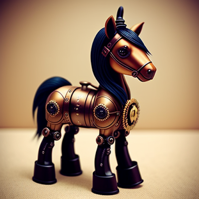 Steampunk Horse Statue Miniature 3D amazingwallpapersa blogspot com (3)