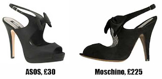 Moschino Vs ASOS black bow sandals