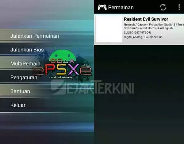 cara menampilkan cover resident evil di epsxe