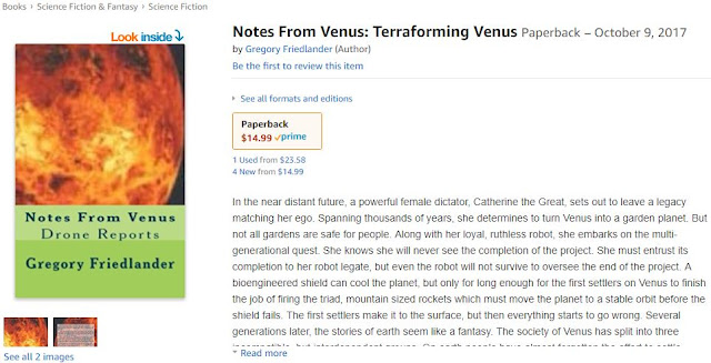 https://www.amazon.com/Notes-Venus-Terraforming-Gregory-Friedlander/dp/1978128452
