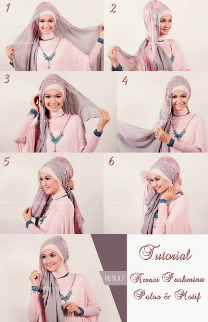 Cara Memakai Hijab Pashmina