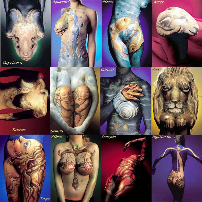 Also known as a horoscope or astrology tattoos, zodiac tattoos give an 