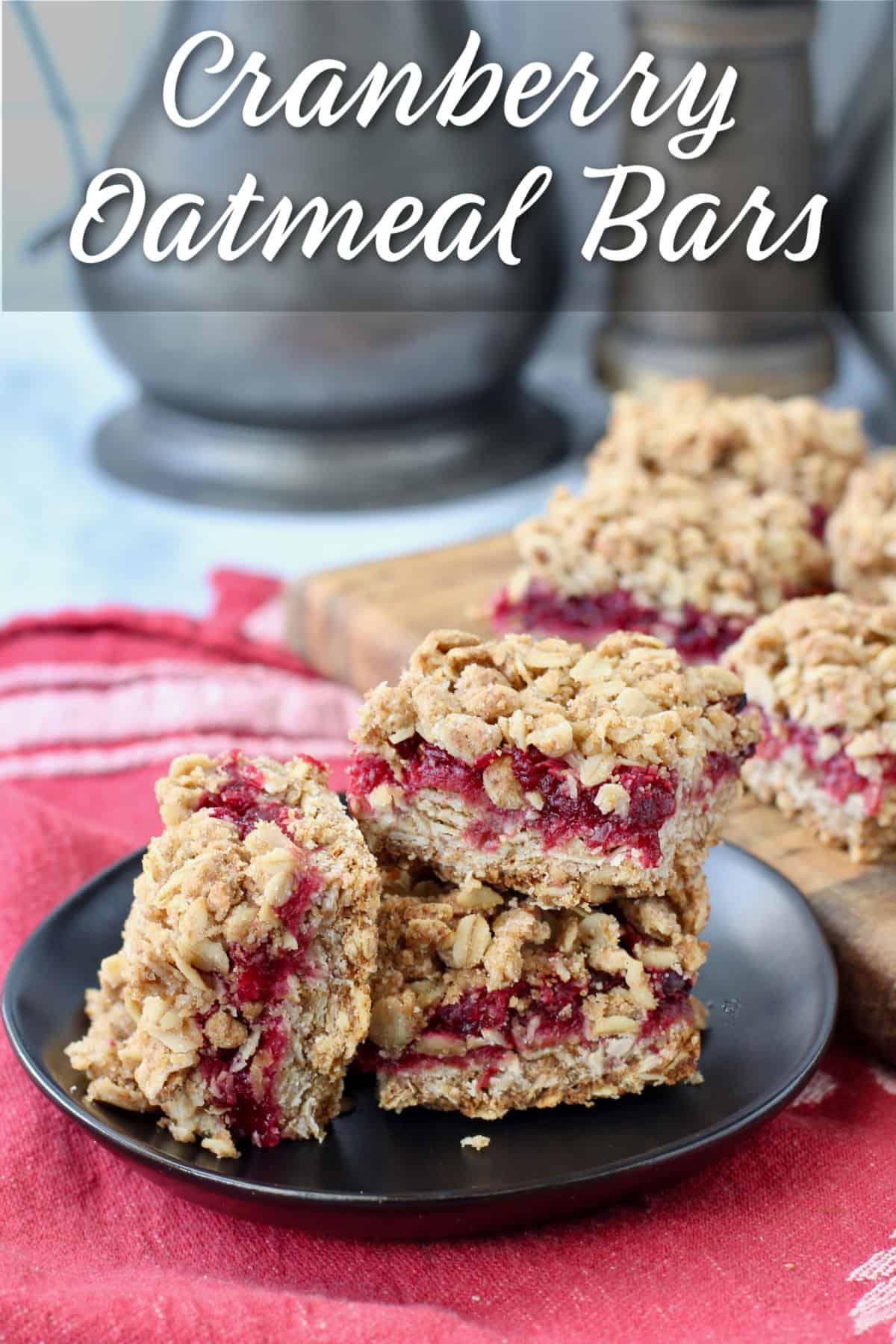 Cranberry Oatmeal Bars on a plate.