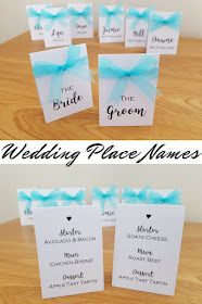 Click to find out how to make gorgeous DIY wedding place names and menus!