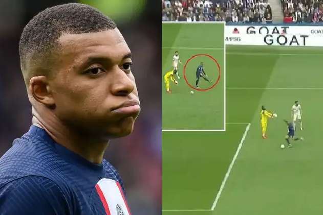 Kylian Mbappe has just scored one of the strangest goal of the season, it makes no sense