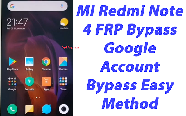 Google Account Bypass on Xiaomi Redmi Note 4