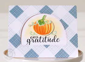 Sunny Studio Stamps: Pretty Pumpkins & Autumn Greetings Gratitude Card by Nancy Damiano