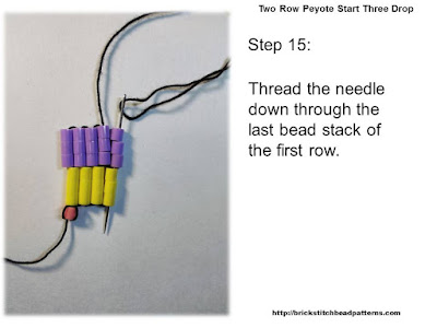 Click the image to view the Two Row or Peyote Start beading tutorial image larger.