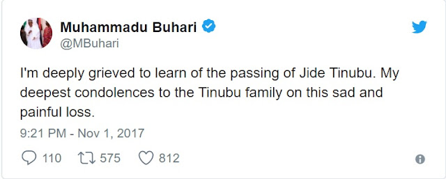 Tinubu's Death is Sad and Painful - Buhari Sends Message to Grieving APC Leader After Son's Death