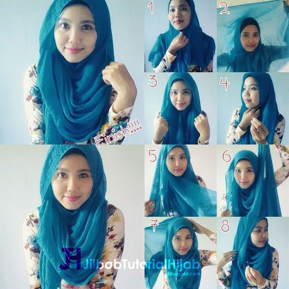 Kumpulan Gambar Tutorial Cara Memakai Hijab 1  Jilbab Tutorial Hijab