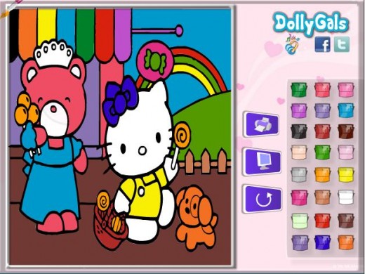 Chơi Game Tô màu Hello Kitty