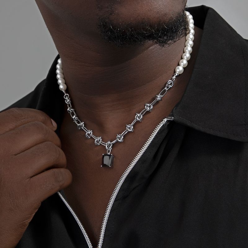 Mens Pearl necklace