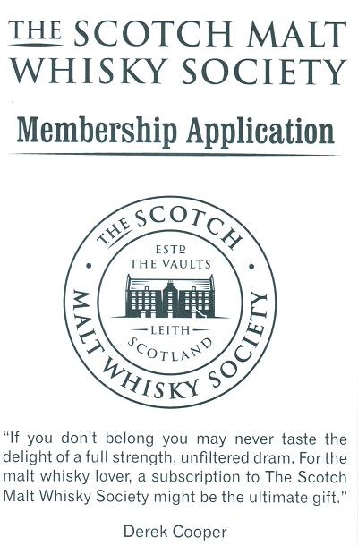 The Scotch Malt Whisky Society Membership Application