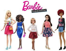 Formatos de corpo das novas  Barbie Fashinistas coleção 2016