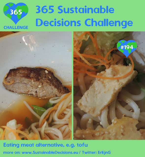 Eating meat alternative, e.g. tofu reducing co2 emission