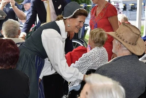 Swedish Queen Silvia visited Pensioners' Day 2018 event held at Ekebyhov Palace Park in Ekerö near Stockholm