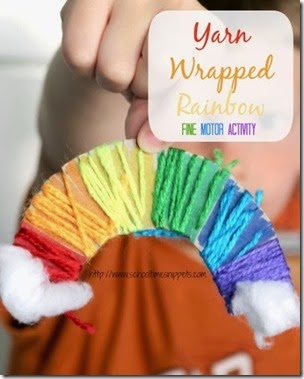 Yarn Wrapped Rainbow from School Time Snippets