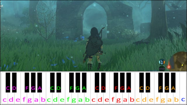 Korok Forest (The Legend of Zelda: Breath of the Wild) Piano / Keyboard Easy Letter Notes for Beginners