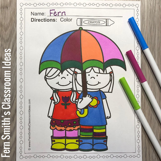 Four Pack Bundle of Fun Spring Coloring Book Pages #FernSmithsClassroomIdeas